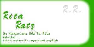 rita ratz business card